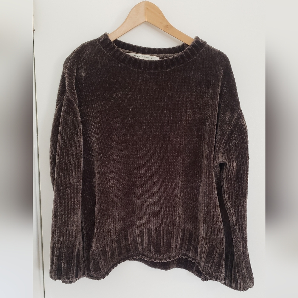 Green Chenille Sweater Size L